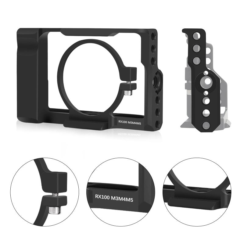 FUGASUN RX100M3/RX100M4/RX100M5 Camera Cage,M3/M4/M5 Cage for Sony DSC-RX100 III(M3) IV(M4) V(M5) Camera Case Camera Rig Cold Shoe - Image 2